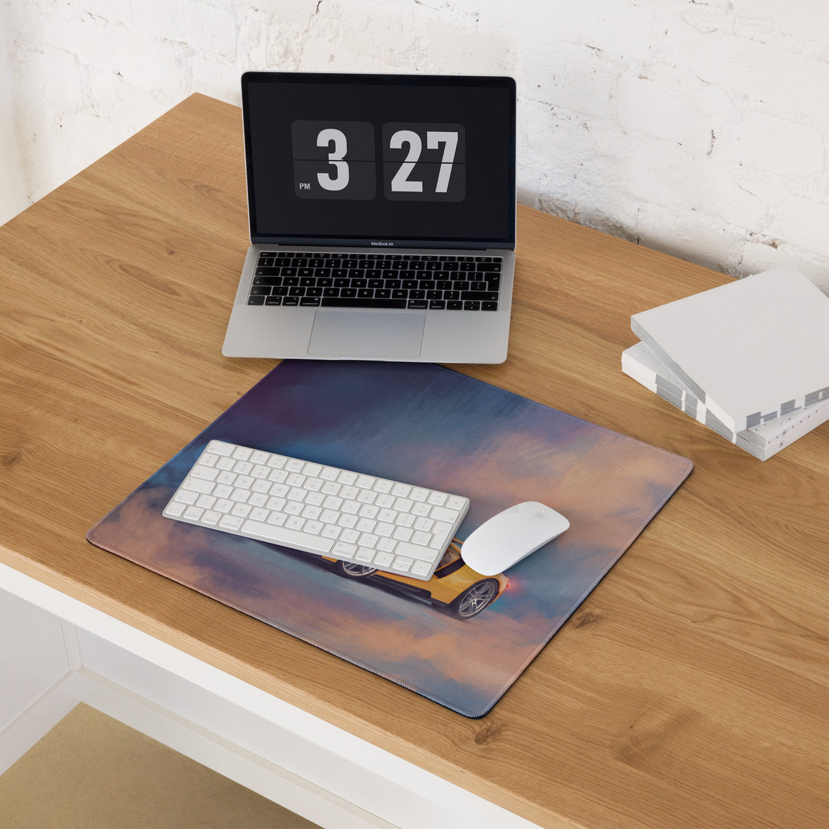 Ford GT Inspired Triple Yellow Aerodynamic Desk Mat – Low-Friction Cloth Setup Mousepad