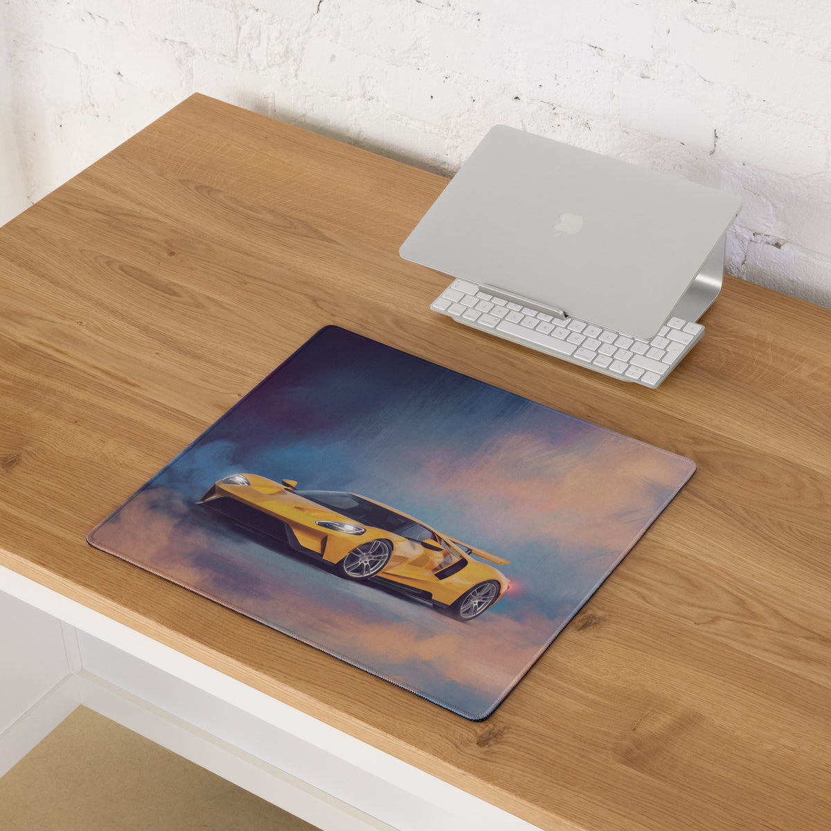 Ford GT Inspired Triple Yellow Aerodynamic Desk Mat – Low-Friction Cloth Setup Mousepad