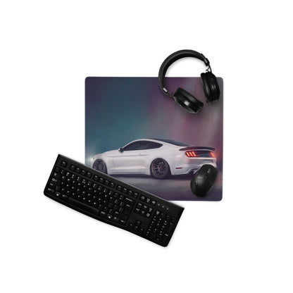 Ford Mustang Inspired Oxford White Stance Desk Pad – Extended Non-Slip PC Mouse Mat