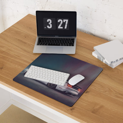 Ford Mustang Inspired Oxford White Stance Desk Pad – Extended Non-Slip PC Mouse Mat