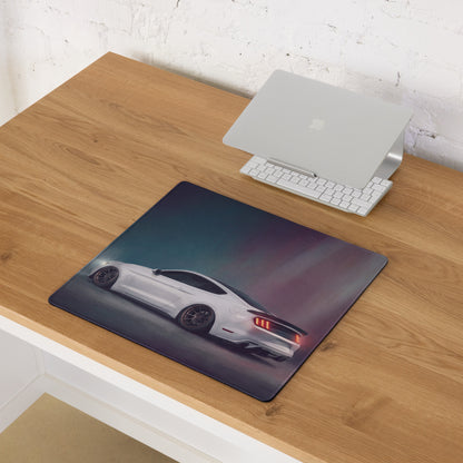 Ford Mustang Inspired Oxford White Stance Desk Pad – Extended Non-Slip PC Mouse Mat