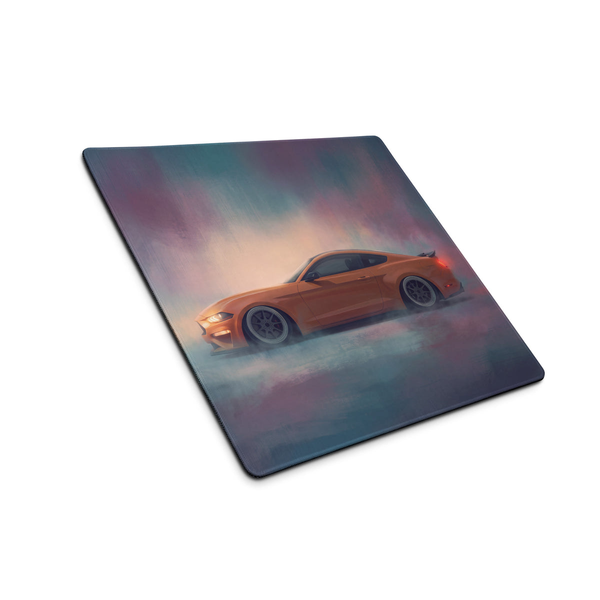 Ford Mustang Inspired Twister Orange Profile Desk Pad – Ultra-Glide Stitched Edge Gaming Mouse Mat