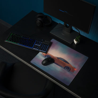 Ford Mustang Inspired Twister Orange Profile Desk Pad – Ultra-Glide Stitched Edge Gaming Mouse Mat