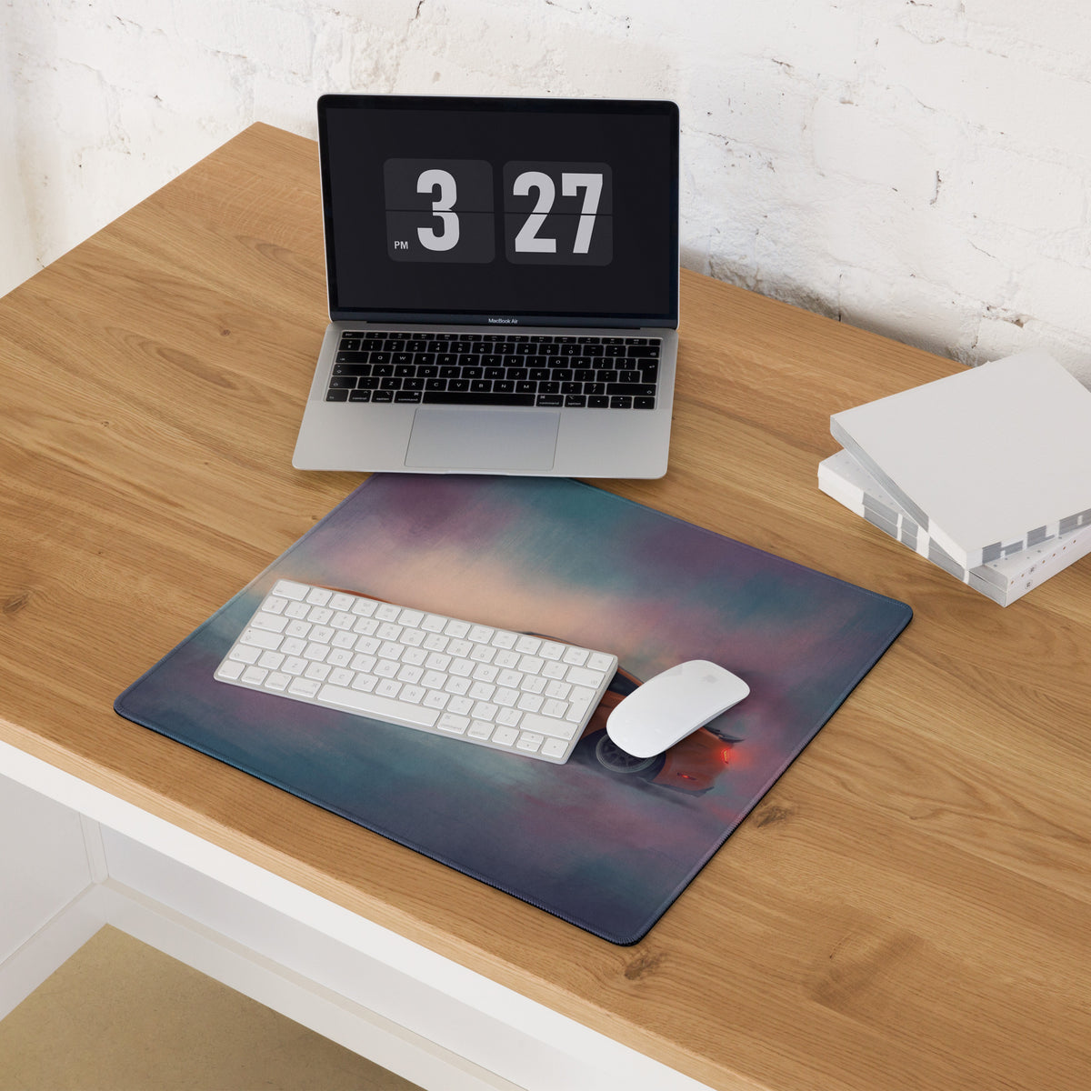 Ford Mustang Inspired Twister Orange Profile Desk Pad – Ultra-Glide Stitched Edge Gaming Mouse Mat