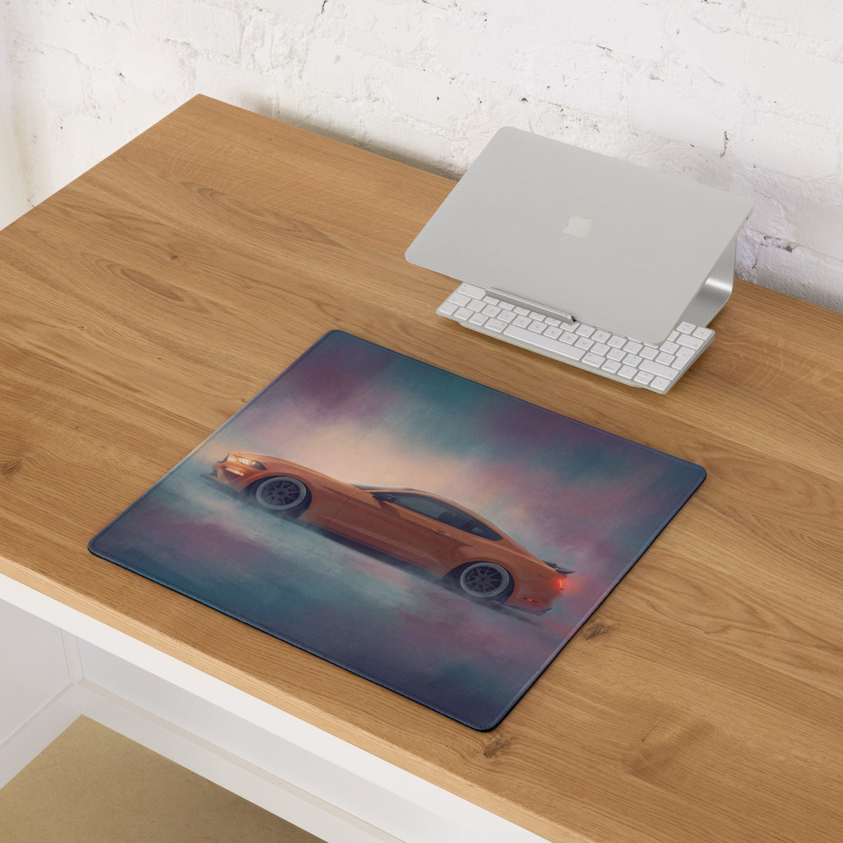 Ford Mustang Inspired Twister Orange Profile Desk Pad – Ultra-Glide Stitched Edge Gaming Mouse Mat