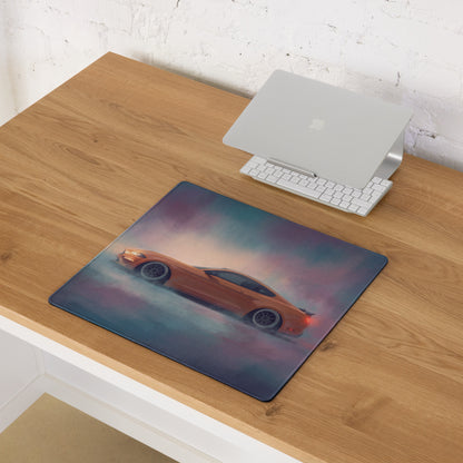 Ford Mustang Inspired Twister Orange Profile Desk Pad – Ultra-Glide Stitched Edge Gaming Mouse Mat