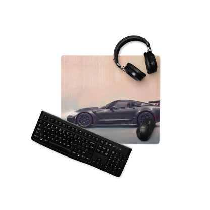 Chevrolet Corvette C7 Inspired Shadow Grey ZR1 Desk Pad – Extended Non-Slip PC Mouse Mat