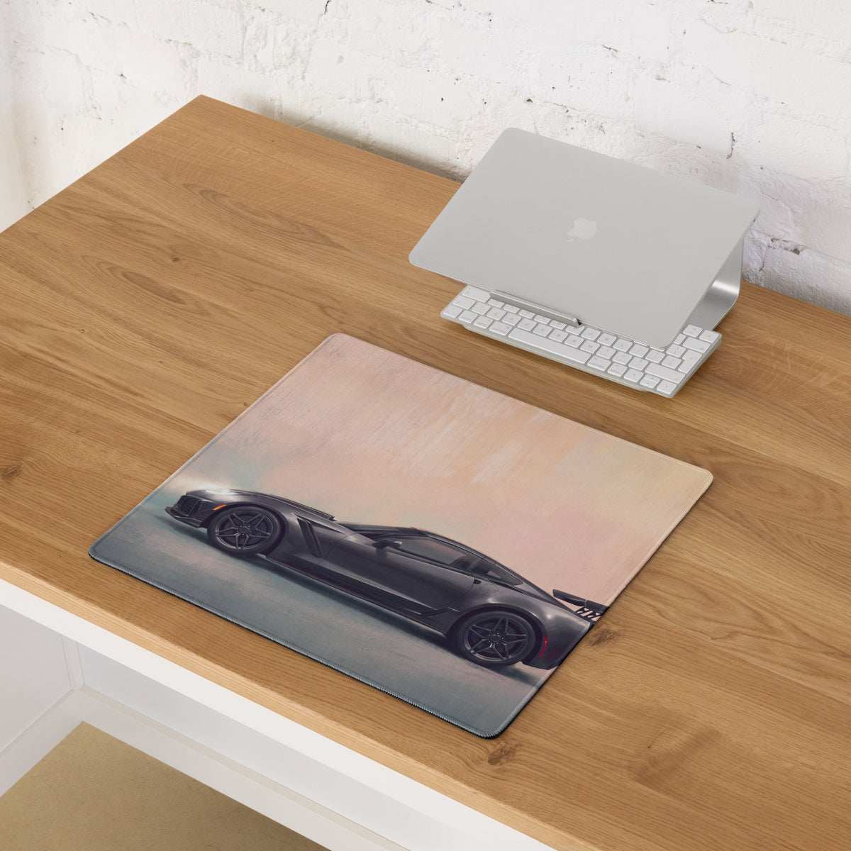 Chevrolet Corvette C7 Inspired Shadow Grey ZR1 Desk Pad – Extended Non-Slip PC Mouse Mat