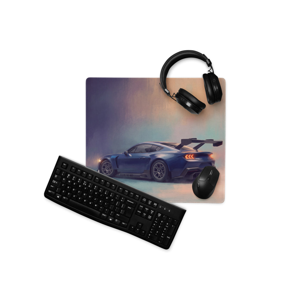 Ford Mustang Inspired Performance Blue GTD Wing Desk Mat – High-Precision XL Gaming Mousepad