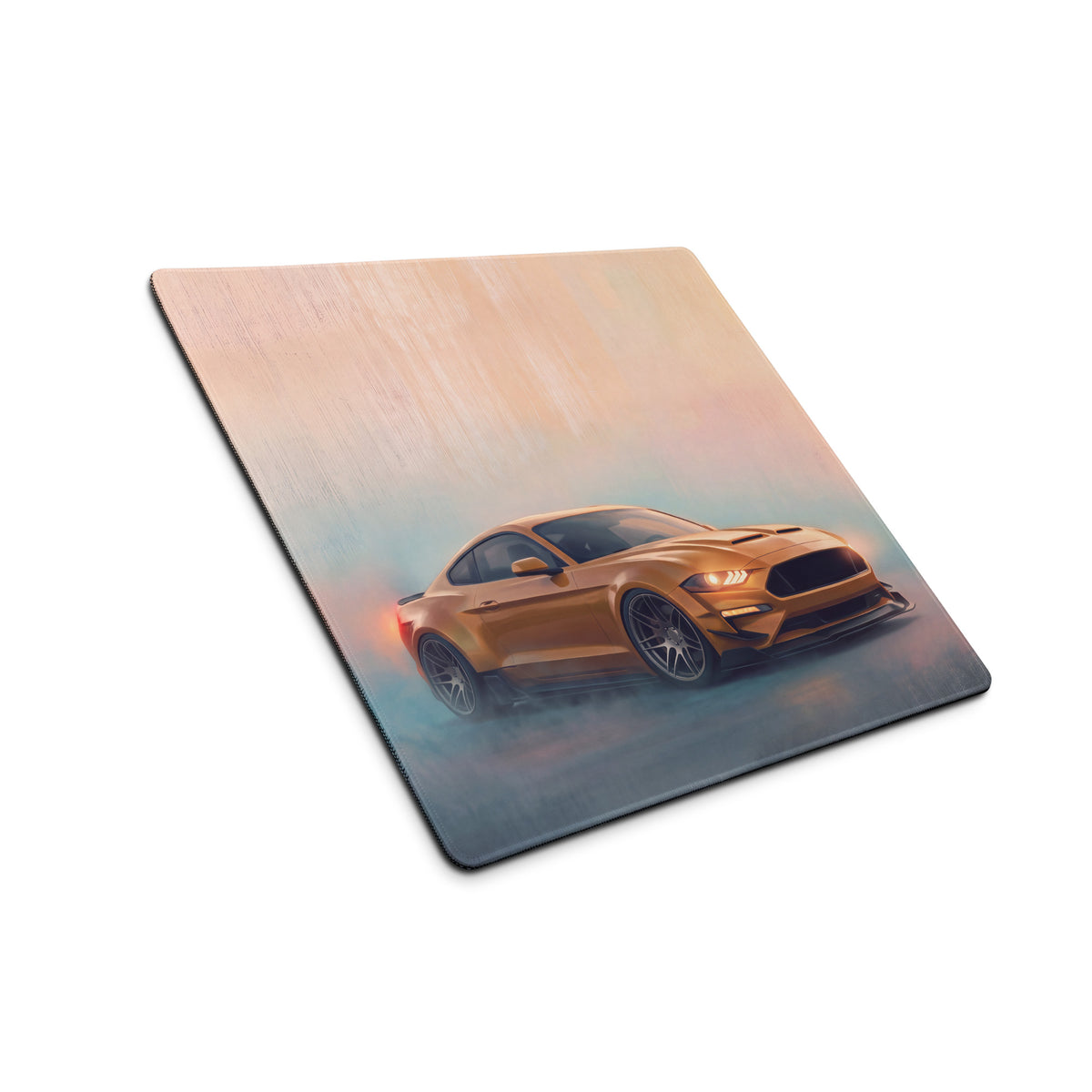 Ford Mustang Inspired Sunset Gold Widebody Desk Pad – Ultra-Glide Stitched Edge Gaming Mouse Mat