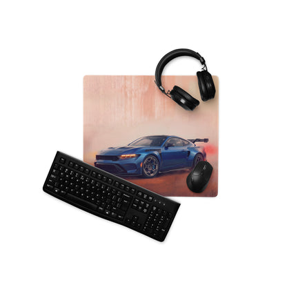 Ford Mustang Inspired Performance Blue GTD Apex Desk Mat – Low-Friction Cloth Setup Mousepad