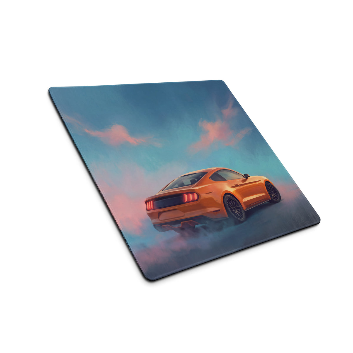 Ford Mustang Inspired Orange Fury Rear Desk Pad – Extended Non-Slip PC Mouse Mat