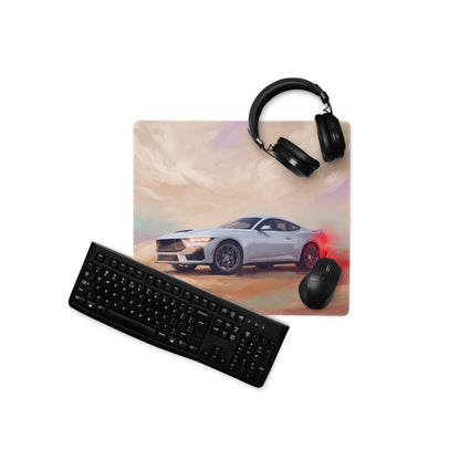 Ford Mustang Inspired Oxford White S650 Desk Pad – Ultra-Glide Stitched Edge Gaming Mouse Mat