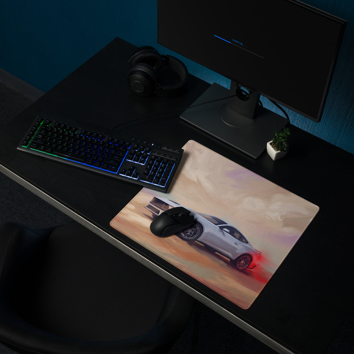 Ford Mustang Inspired Oxford White S650 Desk Pad – Ultra-Glide Stitched Edge Gaming Mouse Mat