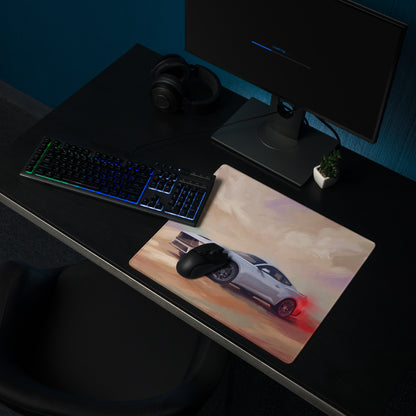 Ford Mustang Inspired Oxford White S650 Desk Pad – Ultra-Glide Stitched Edge Gaming Mouse Mat