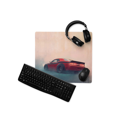 Dodge Challenger Inspired TorRed T/A Stripe Desk Mat – Low-Friction Cloth Setup Mousepad
