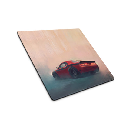 Dodge Challenger Inspired TorRed T/A Stripe Desk Mat – Low-Friction Cloth Setup Mousepad
