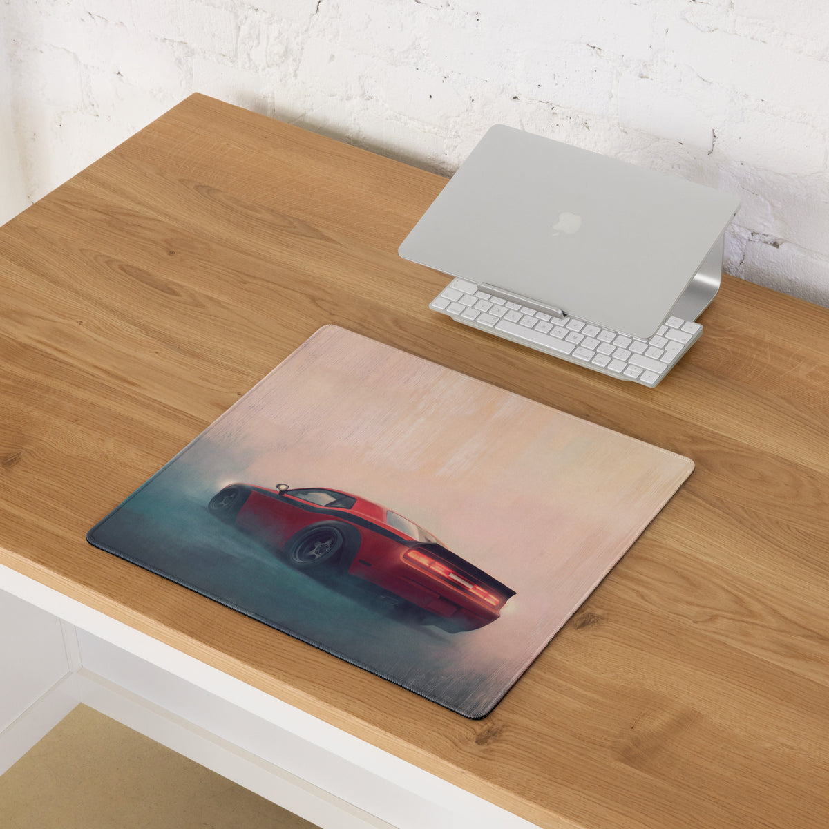 Dodge Challenger Inspired TorRed T/A Stripe Desk Mat – Low-Friction Cloth Setup Mousepad