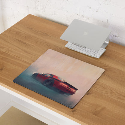Dodge Challenger Inspired TorRed T/A Stripe Desk Mat – Low-Friction Cloth Setup Mousepad