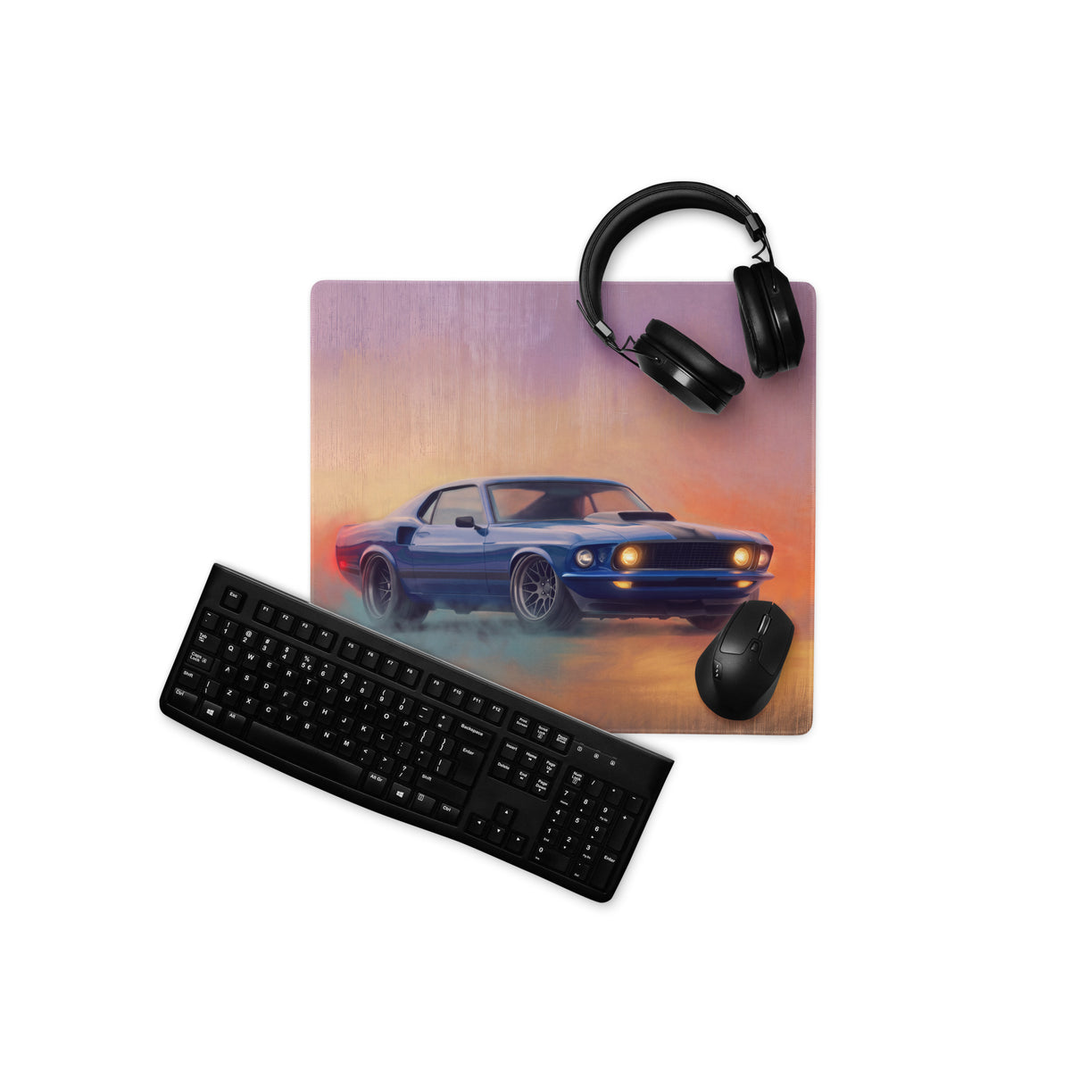 Ford Mustang Inspired Acapulco Blue Mach 1 Desk Pad – Ultra-Glide Stitched Edge Gaming Mouse Mat