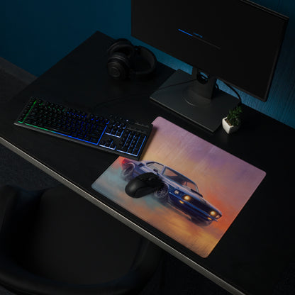 Ford Mustang Inspired Acapulco Blue Mach 1 Desk Pad – Ultra-Glide Stitched Edge Gaming Mouse Mat