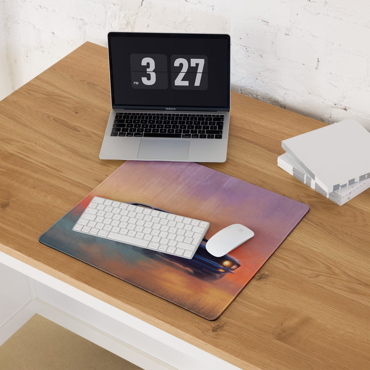 Ford Mustang Inspired Acapulco Blue Mach 1 Desk Pad – Ultra-Glide Stitched Edge Gaming Mouse Mat