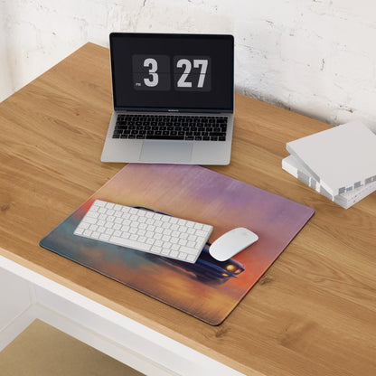 Ford Mustang Inspired Acapulco Blue Mach 1 Desk Pad – Ultra-Glide Stitched Edge Gaming Mouse Mat
