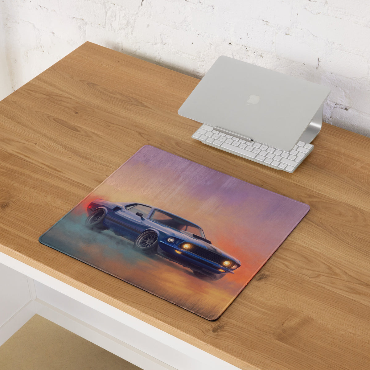 Ford Mustang Inspired Acapulco Blue Mach 1 Desk Pad – Ultra-Glide Stitched Edge Gaming Mouse Mat