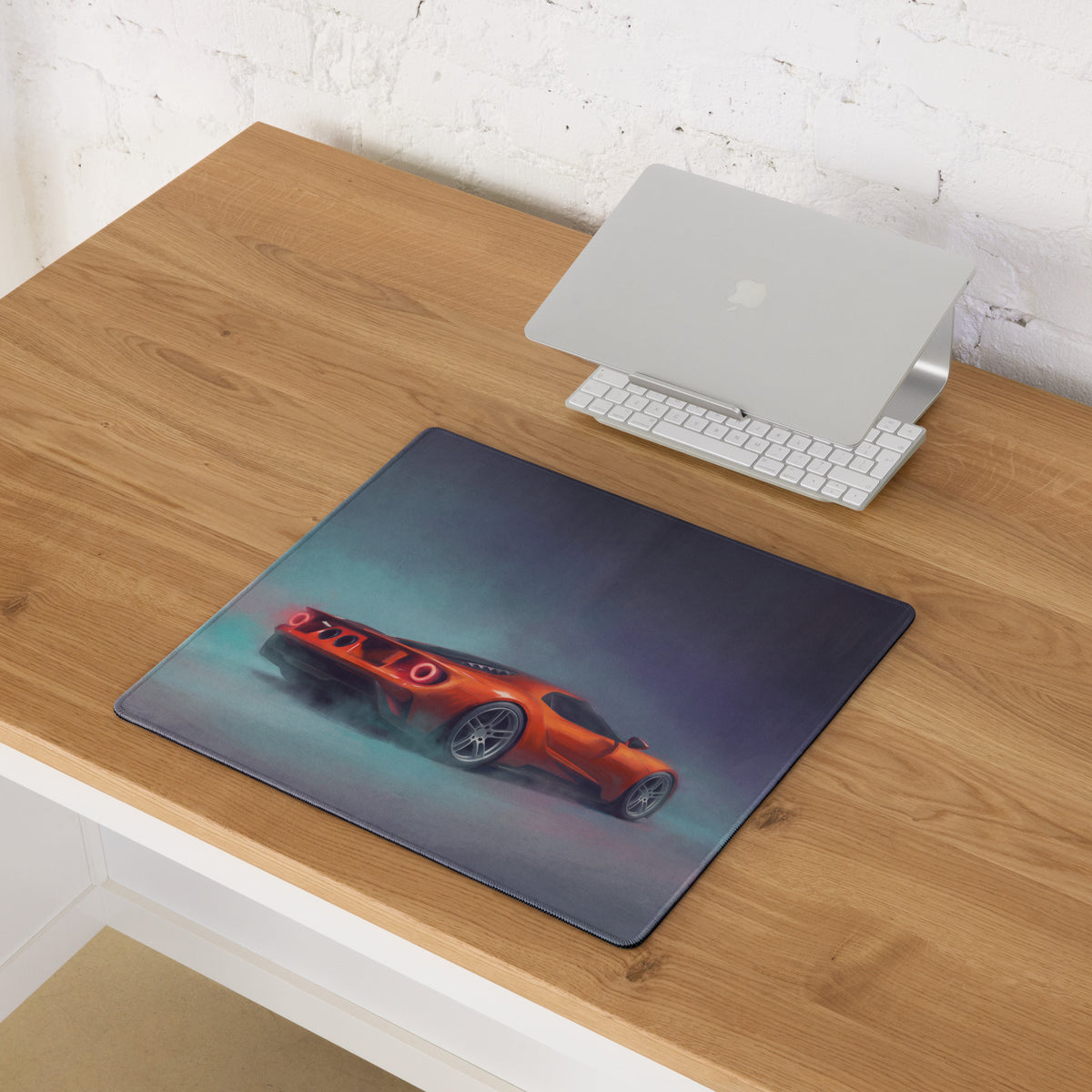 Ford GT Inspired Competition Orange Rear Desk Mat – Low-Friction Cloth Setup Mousepad