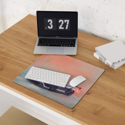 Ford Mustang Inspired Performance Blue GT3 Desk Pad – Extended Non-Slip PC Mouse Mat