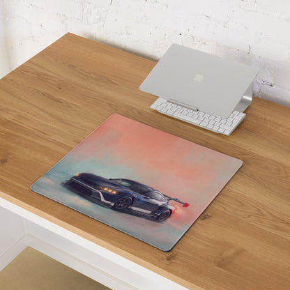 Ford Mustang Inspired Performance Blue GT3 Desk Pad – Extended Non-Slip PC Mouse Mat
