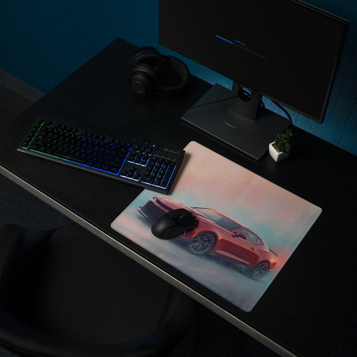 Chevrolet Camaro Inspired Crimson ZL1 Desk Mat – High-Precision XL Gaming Mousepad