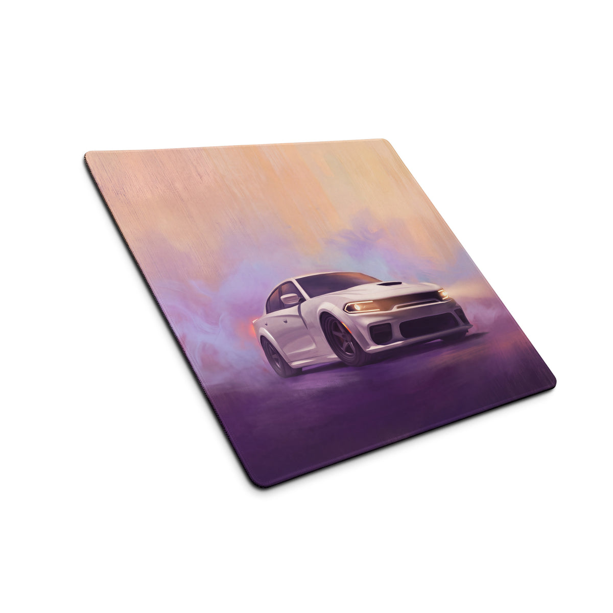 Dodge Charger Inspired White Knuckle Widebody Desk Mat – Low-Friction Cloth Setup Mousepad