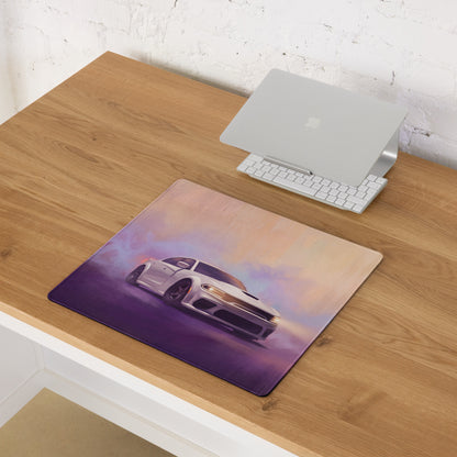 Dodge Charger Inspired White Knuckle Widebody Desk Mat – Low-Friction Cloth Setup Mousepad