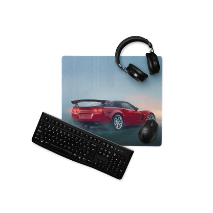 Chevrolet Corvette C6 Inspired Victory Red Wing Desk Mat – Low-Friction Cloth Setup Mousepad