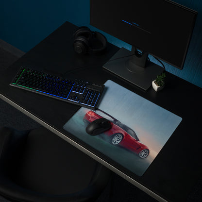 Chevrolet Corvette C6 Inspired Victory Red Wing Desk Mat – Low-Friction Cloth Setup Mousepad