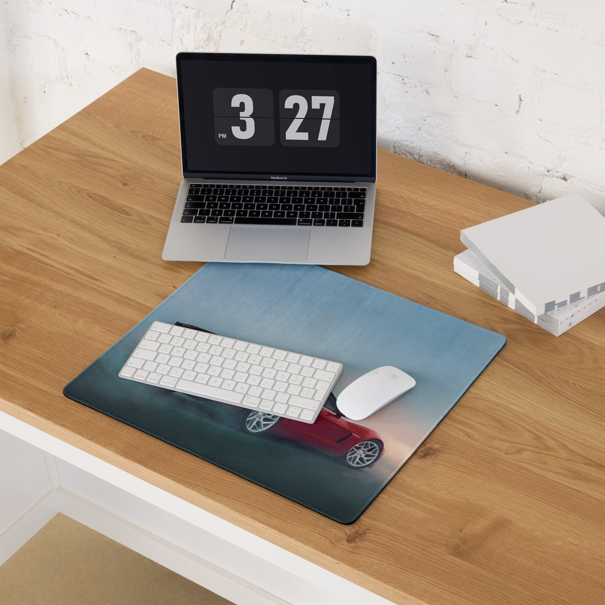Chevrolet Corvette C6 Inspired Victory Red Wing Desk Mat – Low-Friction Cloth Setup Mousepad