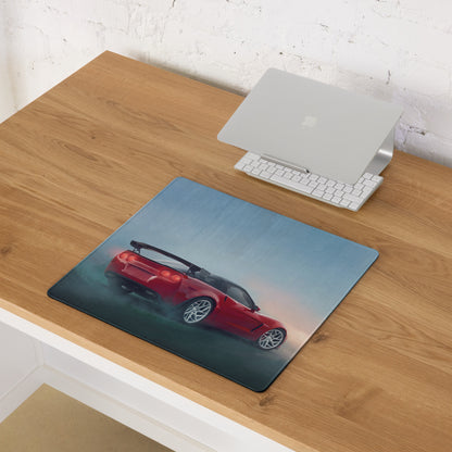 Chevrolet Corvette C6 Inspired Victory Red Wing Desk Mat – Low-Friction Cloth Setup Mousepad