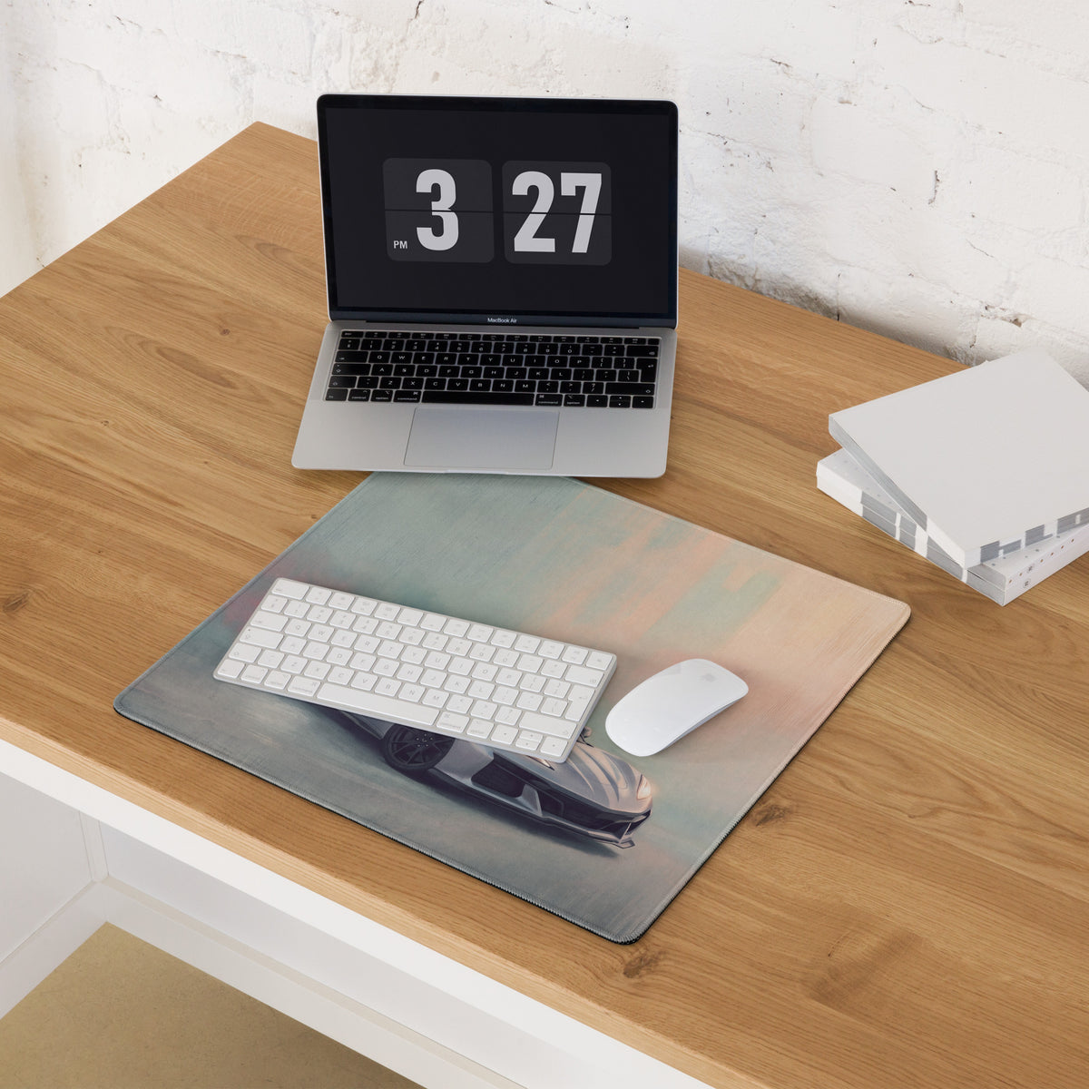 Chevrolet Corvette C8 Inspired Hypersonic Gray Desk Pad – Extended Non-Slip PC Mouse Mat