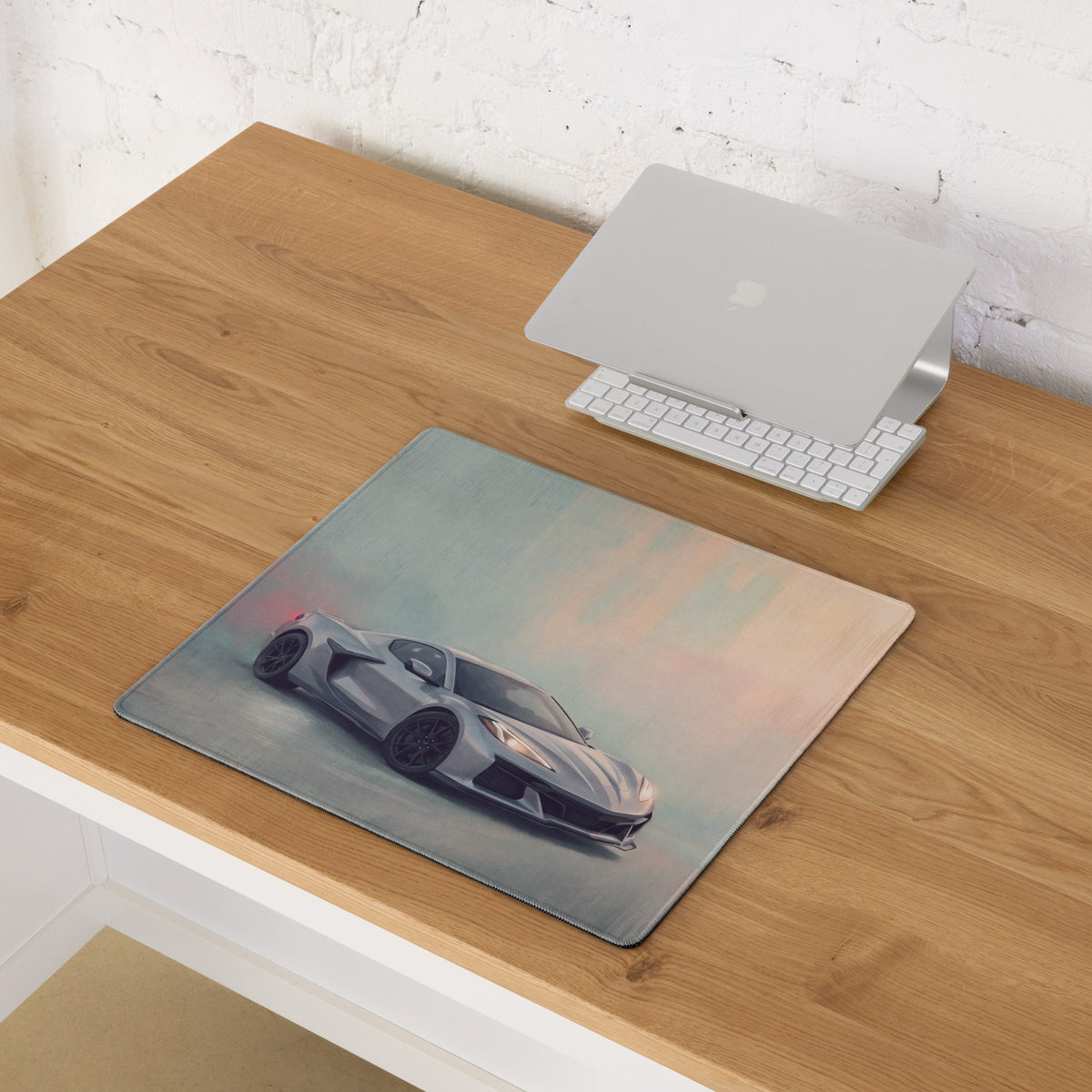 Chevrolet Corvette C8 Inspired Hypersonic Gray Desk Pad – Extended Non-Slip PC Mouse Mat