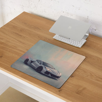 Chevrolet Corvette C8 Inspired Hypersonic Gray Desk Pad – Extended Non-Slip PC Mouse Mat