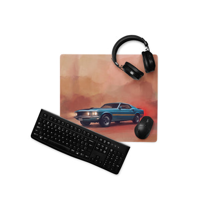 Ford Mustang Inspired Classic Teal Mach 1 Desk Mat – High-Precision XL Gaming Mousepad