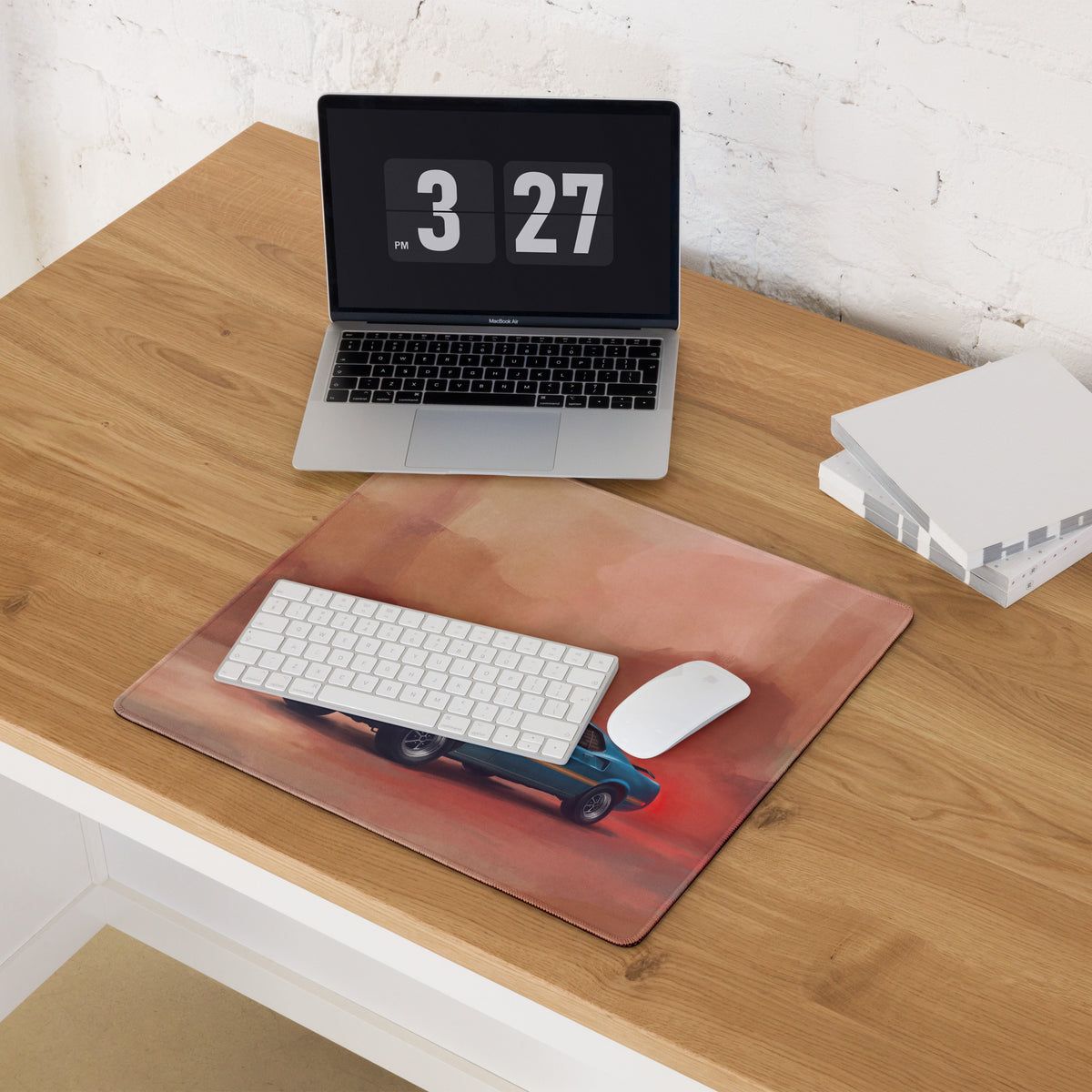 Ford Mustang Inspired Classic Teal Mach 1 Desk Mat – High-Precision XL Gaming Mousepad