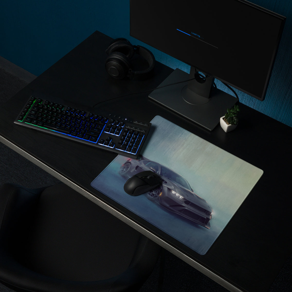 Ford Mustang Inspired Dark Matter GTD Carbon Desk Mat – High-Precision XL Gaming Mousepad