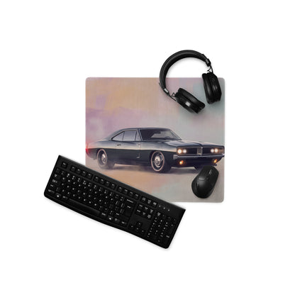Dodge Charger Inspired Midnight Classic Restomod Desk Pad – Extended Non-Slip PC Mouse Mat
