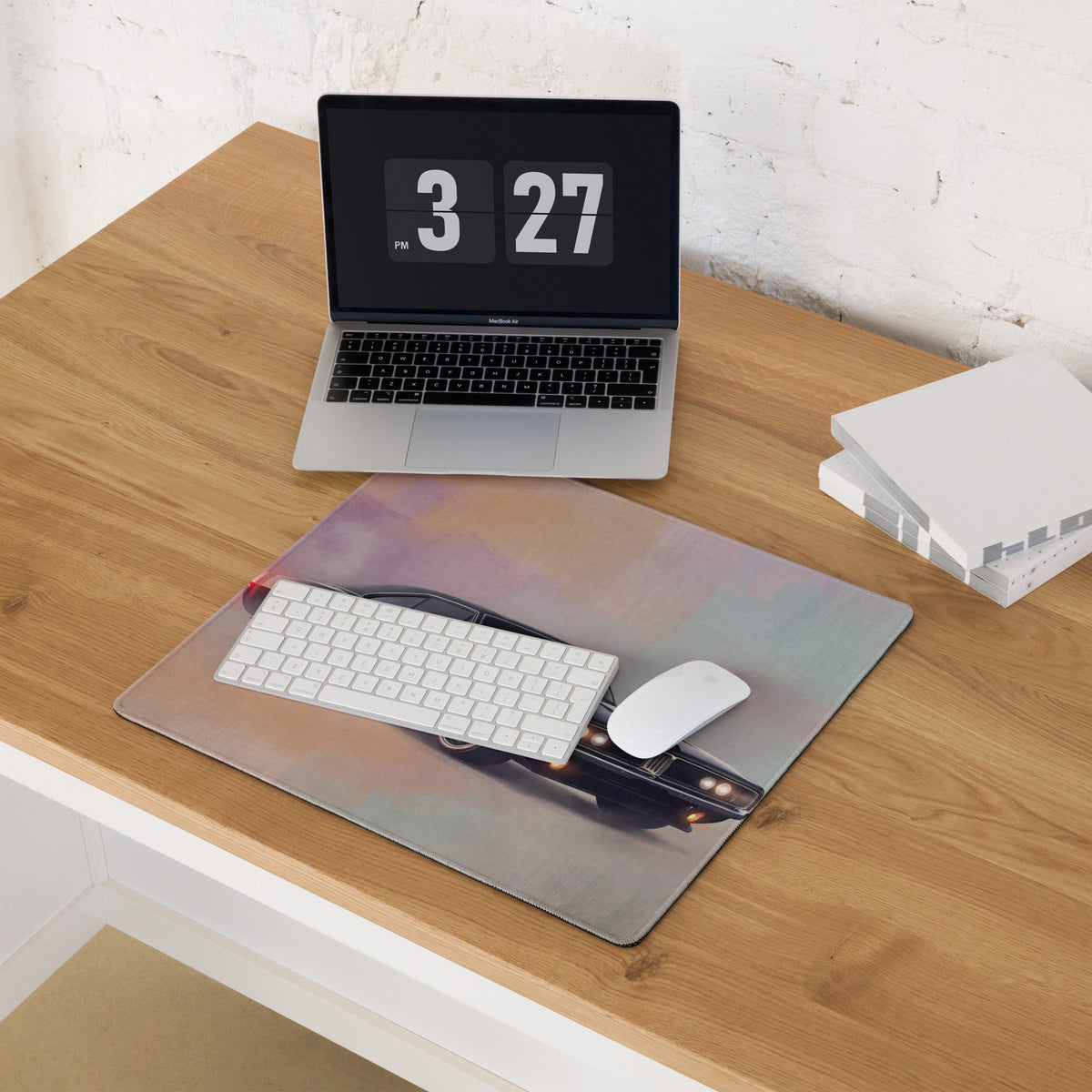 Dodge Charger Inspired Midnight Classic Restomod Desk Pad – Extended Non-Slip PC Mouse Mat