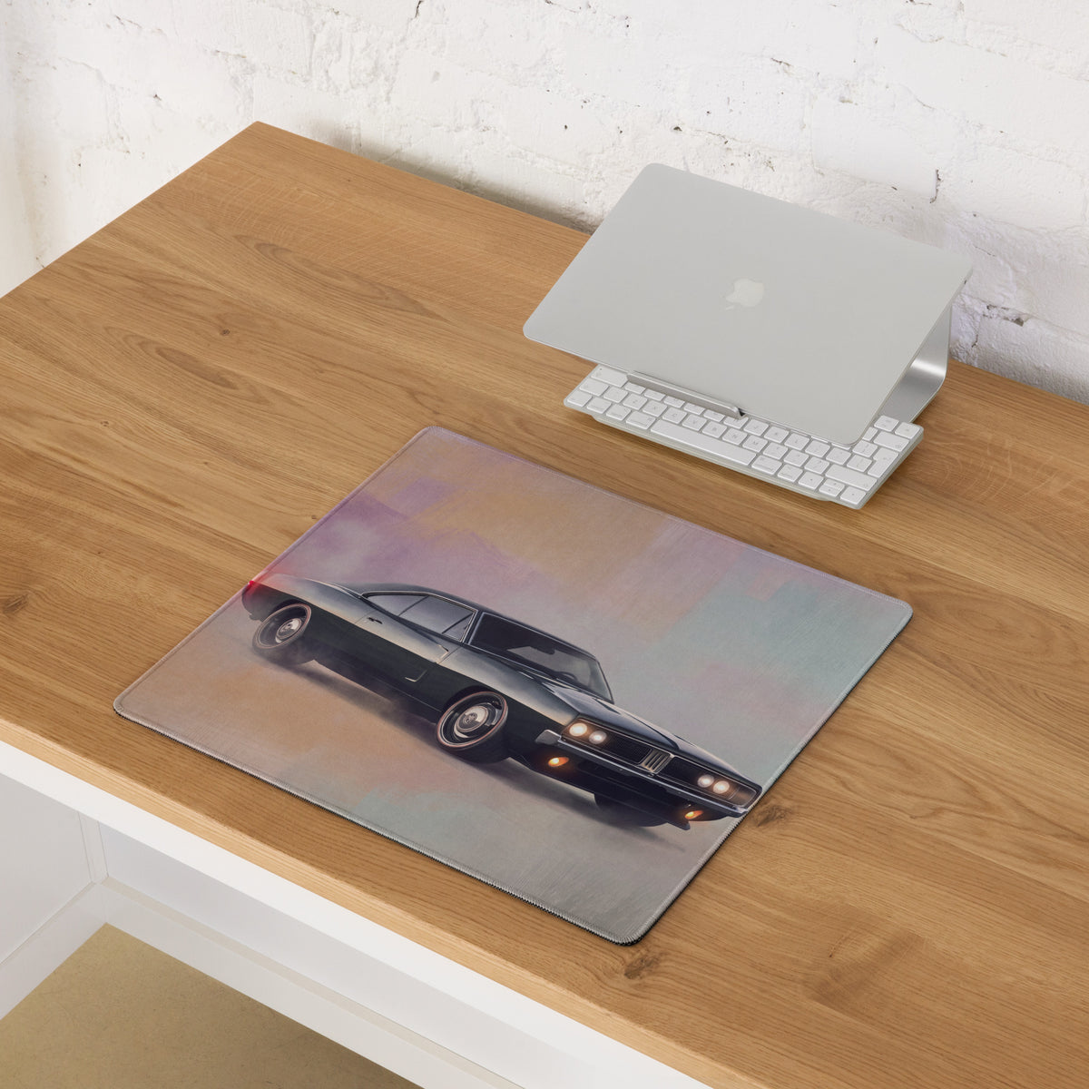 Dodge Charger Inspired Midnight Classic Restomod Desk Pad – Extended Non-Slip PC Mouse Mat