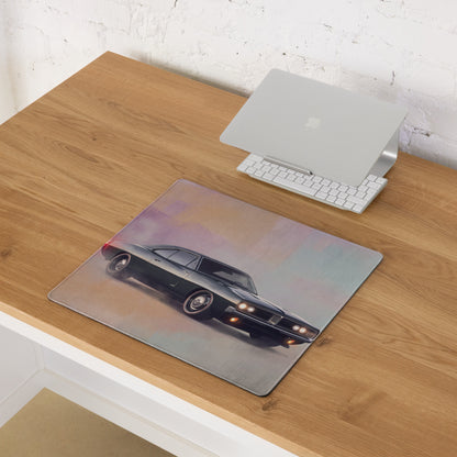 Dodge Charger Inspired Midnight Classic Restomod Desk Pad – Extended Non-Slip PC Mouse Mat