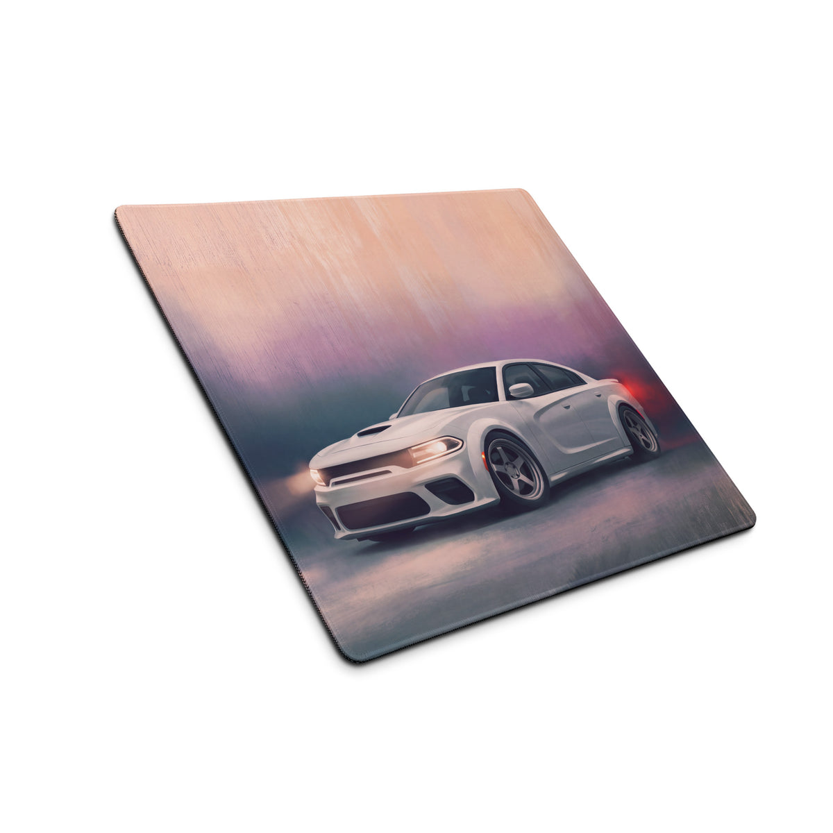 Dodge Charger Inspired White Knuckle SRT Desk Mat – Low-Friction Cloth Setup Mousepad