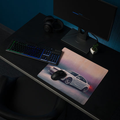 Dodge Charger Inspired White Knuckle SRT Desk Mat – Low-Friction Cloth Setup Mousepad